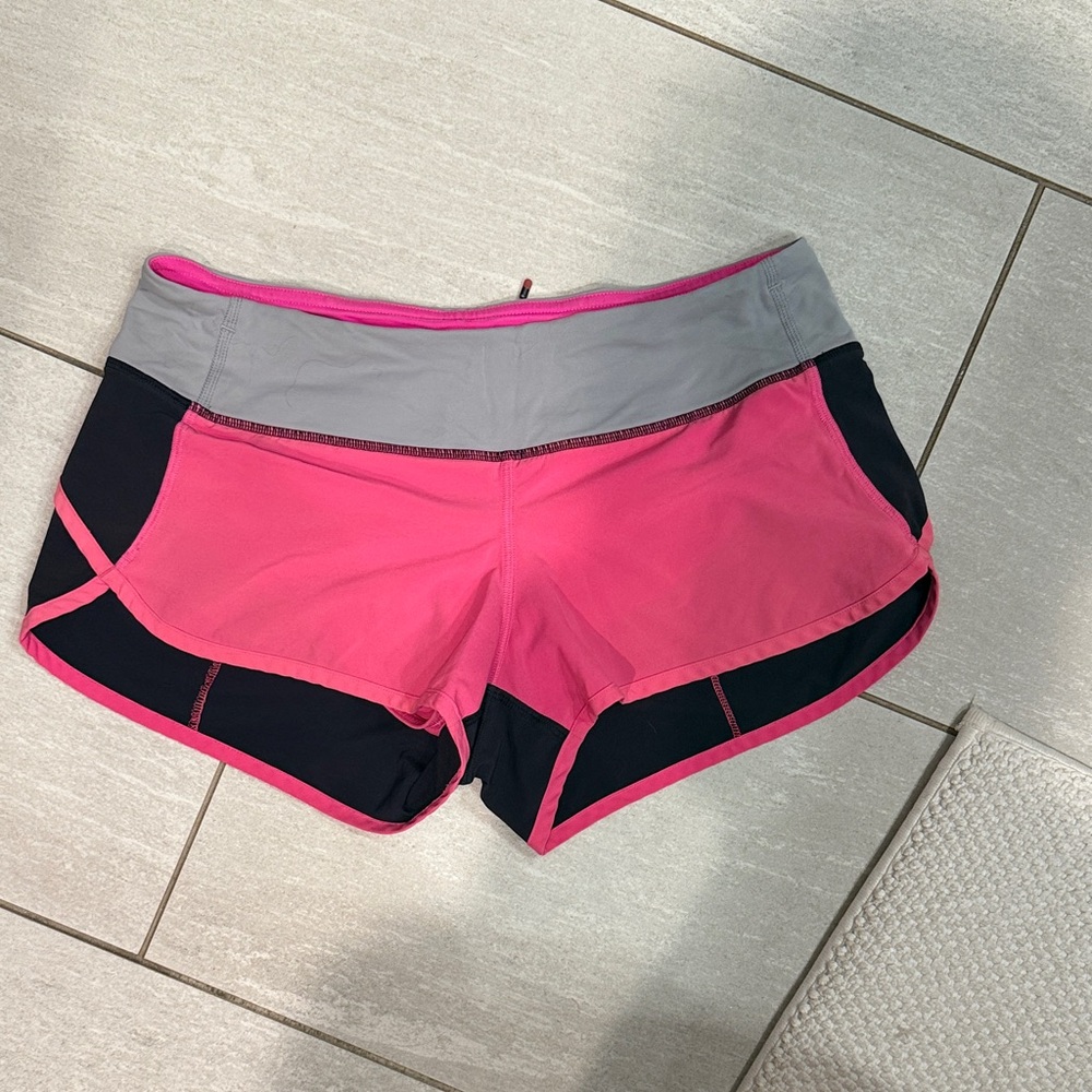 Lululemon Athletica Pink and Gray Athletic Shorts
